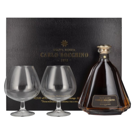 🌾Carlo Bocchino Grappa Riserva 43% Vol. 0,7l in Geschenkbox mit 2 Gläsern | Spirits Village