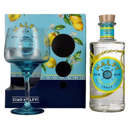 🌾Malfy Gin CON LIMONE 41% Vol. 0,7l in Geschenkbox mit Glas | Spirits Village