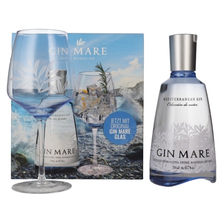 🌾Gin Mare Mediterranean Gin 42,7% Vol. 0,7l in Geschenkbox mit Glas | Spirits Village