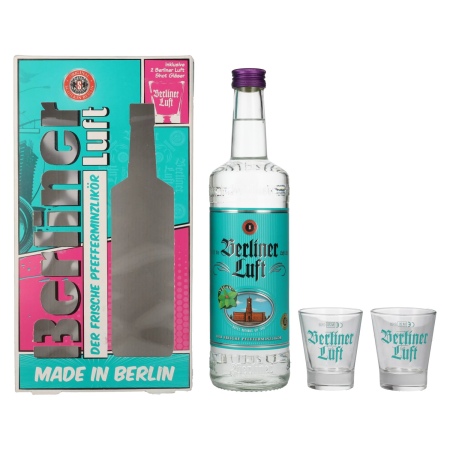 🌾Berliner Luft Der Frische Pfefferminzlikör 18% Vol. 0,7l in Geschenkbox mit 2 Gläsern | Spirits Village