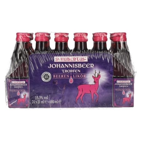 🌾St. Hubertus JOHANNISBEER Tropfen Beeren-Likör 15,3% Vol. 24x0,02l | Spirits Village