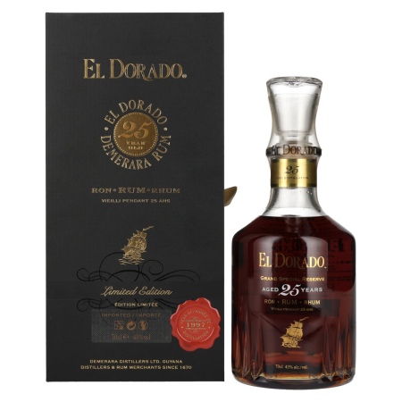 🌾El Dorado 25 Years Old GRAND SPECIAL RESERVE Rum 1997 43% Vol. 0,7l in Geschenkbox | Spirits Village