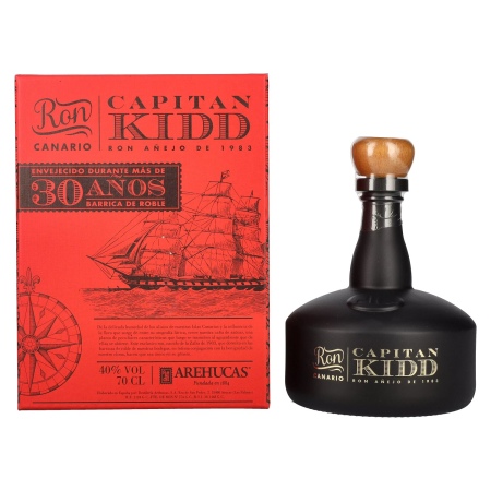 🌾Arehucas CAPITAN KIDD 30 Años Ron Canario 40% Vol. 0,7l in Geschenkbox | Spirits Village