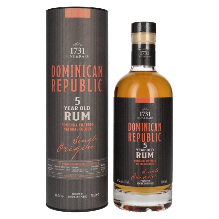 🌾1731 Fine & Rare DOMINICAN REPUBLIC 5 Years Old Single Origin Rum 46% Vol. 0,7l in Geschenkbox | Spirits Village