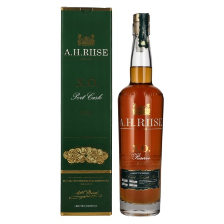 🌾A.H. Riise X.O. Reserve Port Cask Rum - Old Edition GB 45% Vol. 0,7l in Geschenkbox | Spirits Village