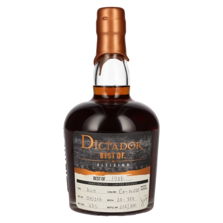 🌾Dictador BEST OF 1987 ALTISIMO Colombian Rum 30YO/010317/EX-W278 43% Vol. 0,7l | Spirits Village