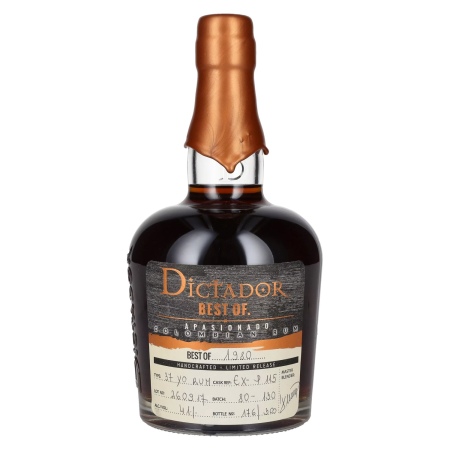 🌾Dictador BEST OF 1980 APASIONADO Colombian Rum 37YO/260917/EX-P115 41% Vol. 0,7l | Spirits Village