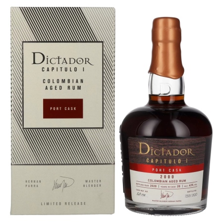 🌾Dictador CAPITULO I 20 Years Old Port Cask Colombian Aged Rum 2000 43% Vol. 0,7l in Geschenkbox | Spirits Village