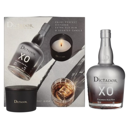 🌾Dictador XO INSOLENT Colombian Aged Rum 40% Vol. 0,7l in Geschenkbox mit Kerze | Spirits Village