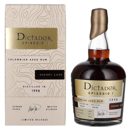 🌾Dictador EPISODIO I 23 Years Old SHERRY CASK Rum 1998 45% Vol. 0,7l in Geschenkbox | Spirits Village