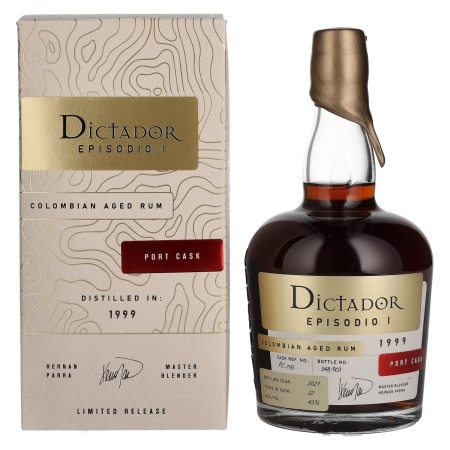 🌾Dictador EPISODIO I 22 Years Old PORT CASK Rum 1999 43% Vol. 0,7l in Geschenkbox | Spirits Village