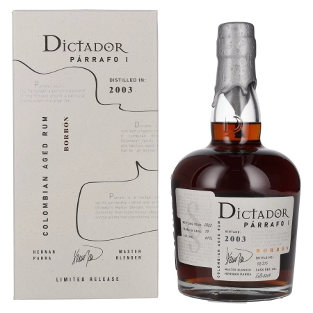 🌾Dictador PÁRRAFO I 19 Years Old BORBÓN Vintage 2003 41% Vol. 0,7l in Geschenkbox | Spirits Village