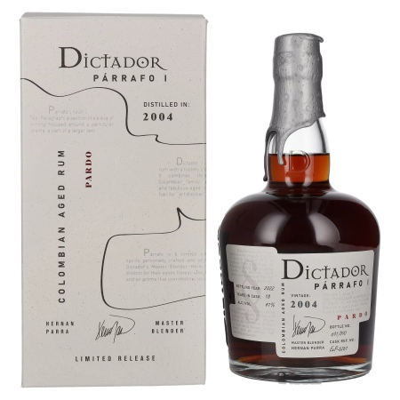 🌾Dictador PÁRRAFO I 18 Years Old PARDO Vintage 2004 41% Vol. 0,7l in Geschenkbox | Spirits Village