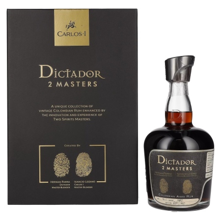 🌾Dictador 2 MASTERS 41 Years Old Carlos I Colombian Aged Rum 1980 44% Vol. 0,7l in Geschenkbox | Spirits Village