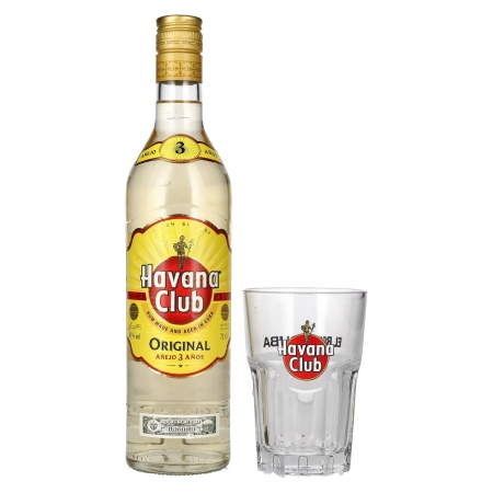 🌾Havana Club Añejo 3 Años Rum 40% Vol. 0,7l mit Glas | Spirits Village