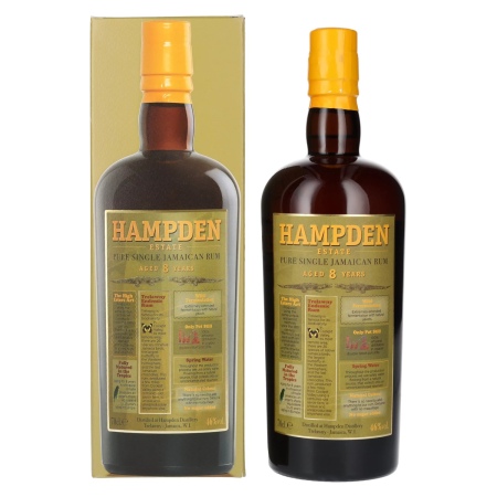 🌾Hampden Estate 8 Years Old Pure Single Jamaican Rum GB 46% Vol. 0,7l in Geschenkbox | Spirits Village