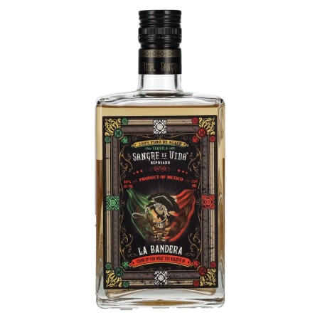 🌾Sangre de Vida Loteria LA BANDERA Reposado Tequila 100% de Agave 40% Vol. 0,35l | Spirits Village