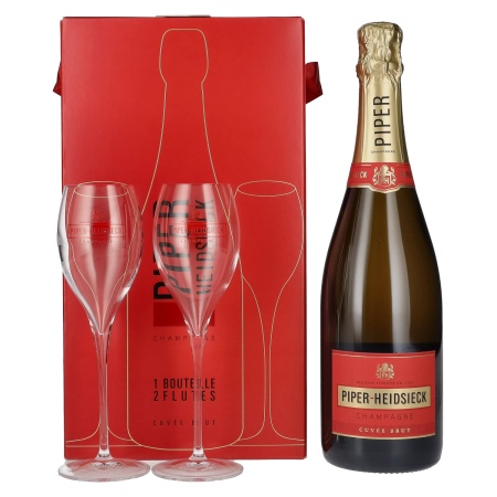 🌾Piper-Heidsieck Champagne CUVÉE BRUT 12% Vol. 0,75l in Geschenkbox mit 2 Gläsern | Spirits Village