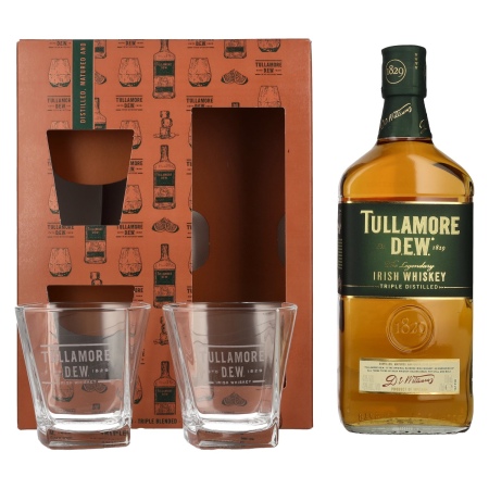 🌾Tullamore D.E.W. Irish Whiskey 40% Vol. 0,7l in Geschenkbox mit 2 Gläsern | Spirits Village