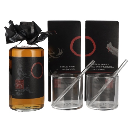 🌾Ensō Japanese Whisky 40% Vol. 0,7l in Geschenkbox mit 2 Gläsern und Glasstrohhalmen | Spirits Village