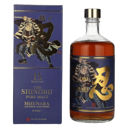 🌾The Shinobu Pure Malt 15 Years Old Whisky MIZUNARA Japanese Oak Finish 43% Vol. 0,7l in Geschenkbox | Spirits Village