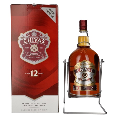 🌾Chivas Regal 12 Years Old Blended Scotch Whisky 40% Vol. 4,5l in Geschenkbox im Schwenkständer mit Ausgießer | Spirits Village