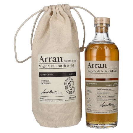 The Arran Malt Signature Series 2 BARREL BONFIRE Single Malt Scotch Whisky 50% Vol. 0,7l im Leinensackerl