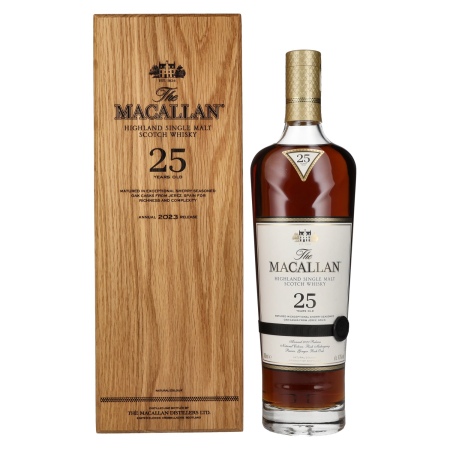 🌾The Macallan 25 Years Old SHERRY OAK 2023 43% Vol. 0,7l in Holzkiste | Spirits Village