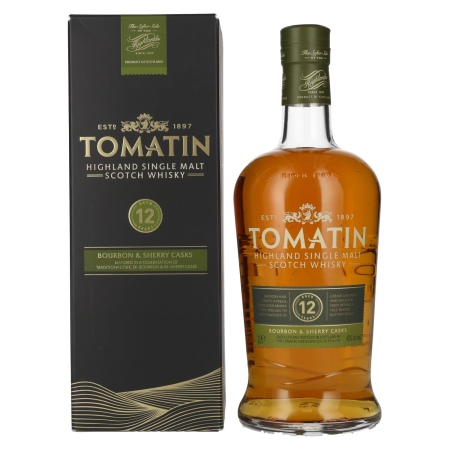 🌾Tomatin 12 Years Old BOURBON & SHERRY CASKS 43% Vol. 1l in Geschenkbox | Spirits Village