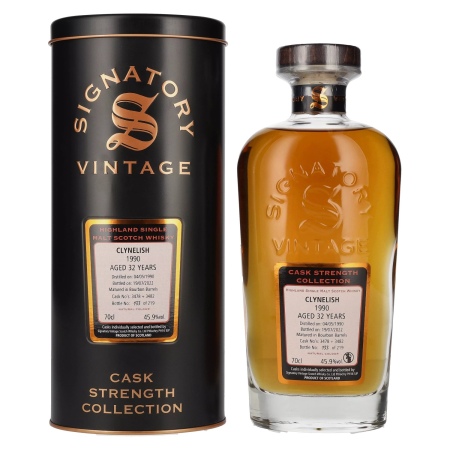 🌾Signatory Vintage CLYNELISH 32 Years Old Cask Strength 1990 45,9% Vol. 0,7l in Tinbox | Spirits Village