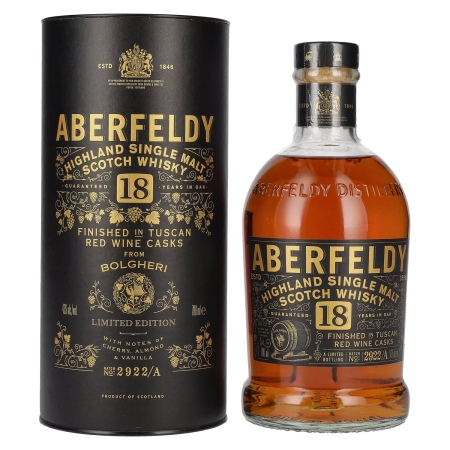 🌾Aberfeldy 18 Years Old Red Wine Casks BOLGHERI 43% Vol. 0,7l in Geschenkbox | Spirits Village