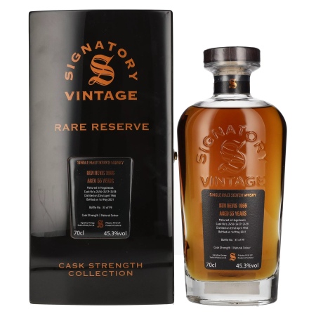 Signatory Vintage Ben Nevis 55 Years Old RARE RESERVE Cask Strength 1966 45,3% Vol. 0,7l in Holzkiste