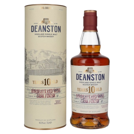 🌾Deanston 10 Years Old Highland Single Malt Bordeaux Red Wine Cask Finish 46,3% Vol. 0,7l in Geschenkbox | Spirits Village