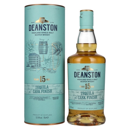 🌾Deanston 15 Years Old Highland Single Malt Tequila Cask Finish 52,5% Vol. 0,7l in Geschenkbox | Spirits Village