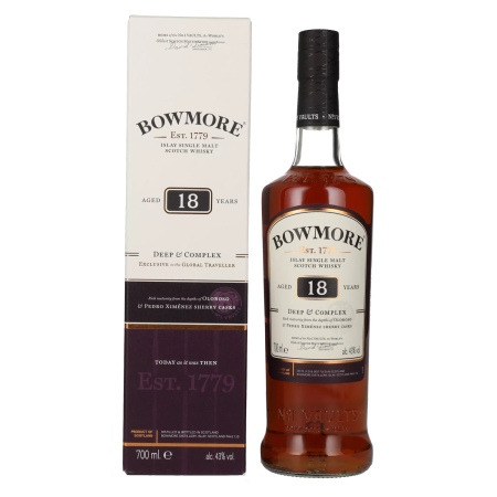 🌾Bowmore 18 Years Old DEEP & COMPLEX Travel Exclusive 43% Vol. 0,7l in Geschenkbox | Spirits Village