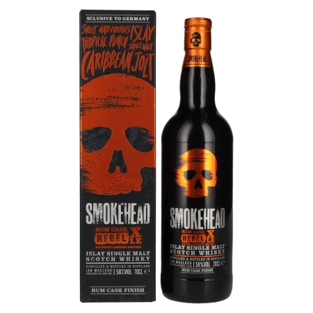 🌾Smokehead RUM REBEL Rum Cask XLE Islay Single Malt Xclusive Limited Edition 58% Vol. 0,7l in Geschenkbox | Spirits Village