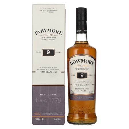 Bowmore 9 Years Old Islay Single Malt Scotch Whiskey 40% Vol. 0,7l in Geschenkbox