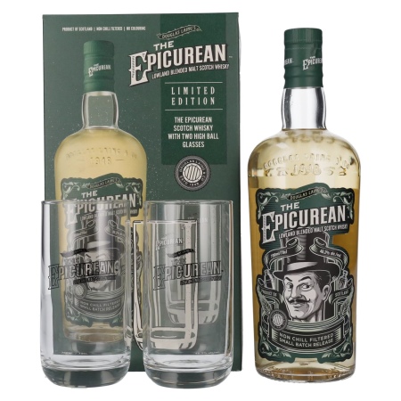 🌾Douglas Laing THE EPICUREAN Lowland Blended Malt On-Pack 46,2% Vol. 0,7l in Geschenkbox mit 2 Gläsern | Spirits Village