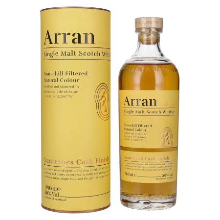 🌾Arran Single Malt SAUTERNES CASK FINISH 50% Vol. 0,7l in Geschenkbox | Spirits Village