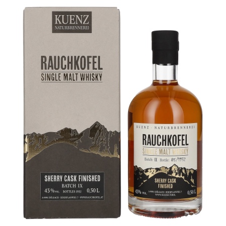 🌾Rauchkofel Single Malt Whisky Sherry Cask Finished 43% Vol. 0,5l in Geschenkbox | Spirits Village