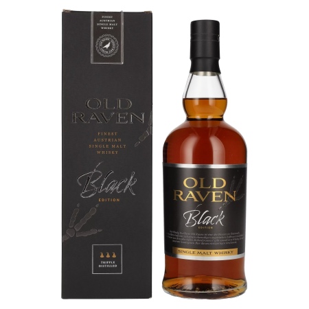 🌾Old Raven Triple Distilled Single Malt Whisky Black Edition Fasstärke Batch 1 55,2% Vol. 0,7l in Geschenkbox | Spirits Village