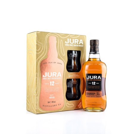 🌾Jura 12 ans d'âge 40%vol. 0,7l - avec deux verres | Spirits Village