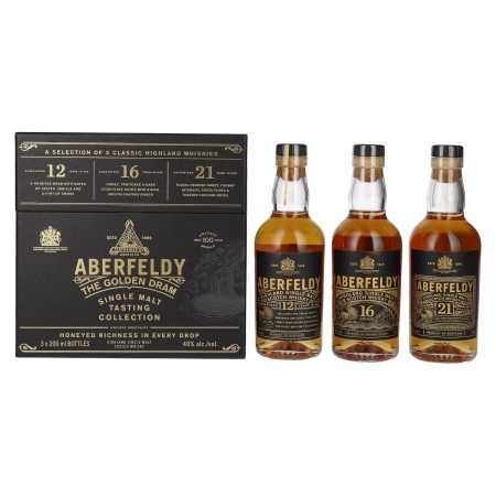 🌾Aberfeldy The Golden Dram Single Malt Tasting Collection 40% Vol. 3x0,2l in Geschenkbox | Spirits Village