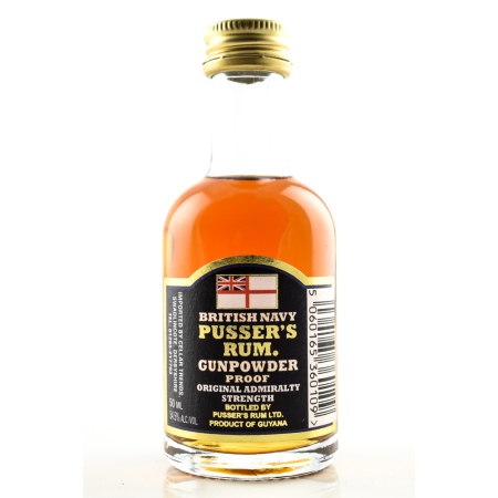 🌾Pusser's British Navy Gunpowder Proof Black Label 54,5%obj. 0,05l | Spirits Village