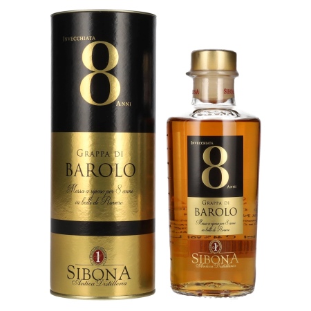 🌾Sibona 8 Anni Invecchiata Grappa di BAROLO 44% Vol. 0,5l in Geschenkbox | Spirits Village