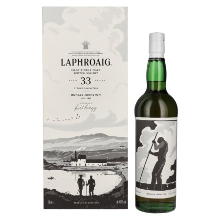 🌾Laphroaig 33 Years Old Strong Characters DONALD JOHNSTON Islay Single Malt 43,8% Vol. 0,7l in Geschenkbox | Spirits Village