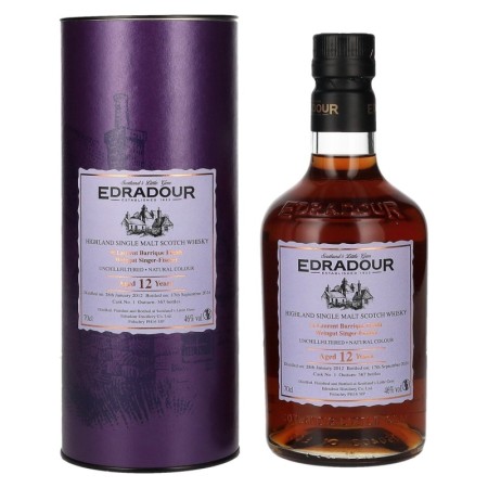 🌾Edradour 12 Years Old SINGER-FISCHER St. Laurent Barrique Finish -1 46% Vol. 0,7l in Geschenkbox | Spirits Village