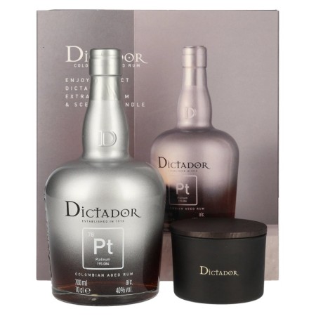 🌾Dictador PLATINUM Colombian Aged Rum 40% Vol. 0,7l in Geschenkbox mit Kerze | Spirits Village