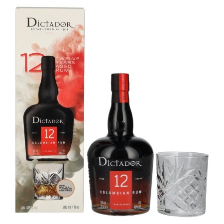 🌾Dictador 12 Years Old ICON RESERVE Colombian Rum 40% Vol. 0,7l in Geschenkbox mit Glas | Spirits Village