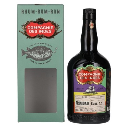 🌾Compagnie des Indes Trinidad T.D.L Rum Single Cask Strength 8 Years Old 2016 43% Vol. 0,7l in Geschenkbox | Spirits Village